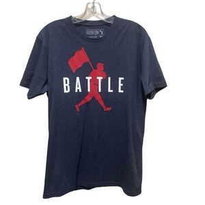 Baseballism Battle Graphic Short Sleeve T Shirt Navy Men Size Medium